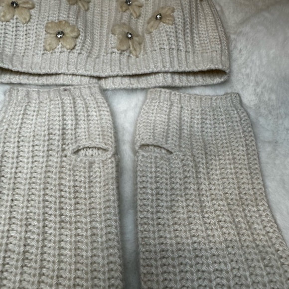 Portolano Cream Knit Hat and Leg Warmers